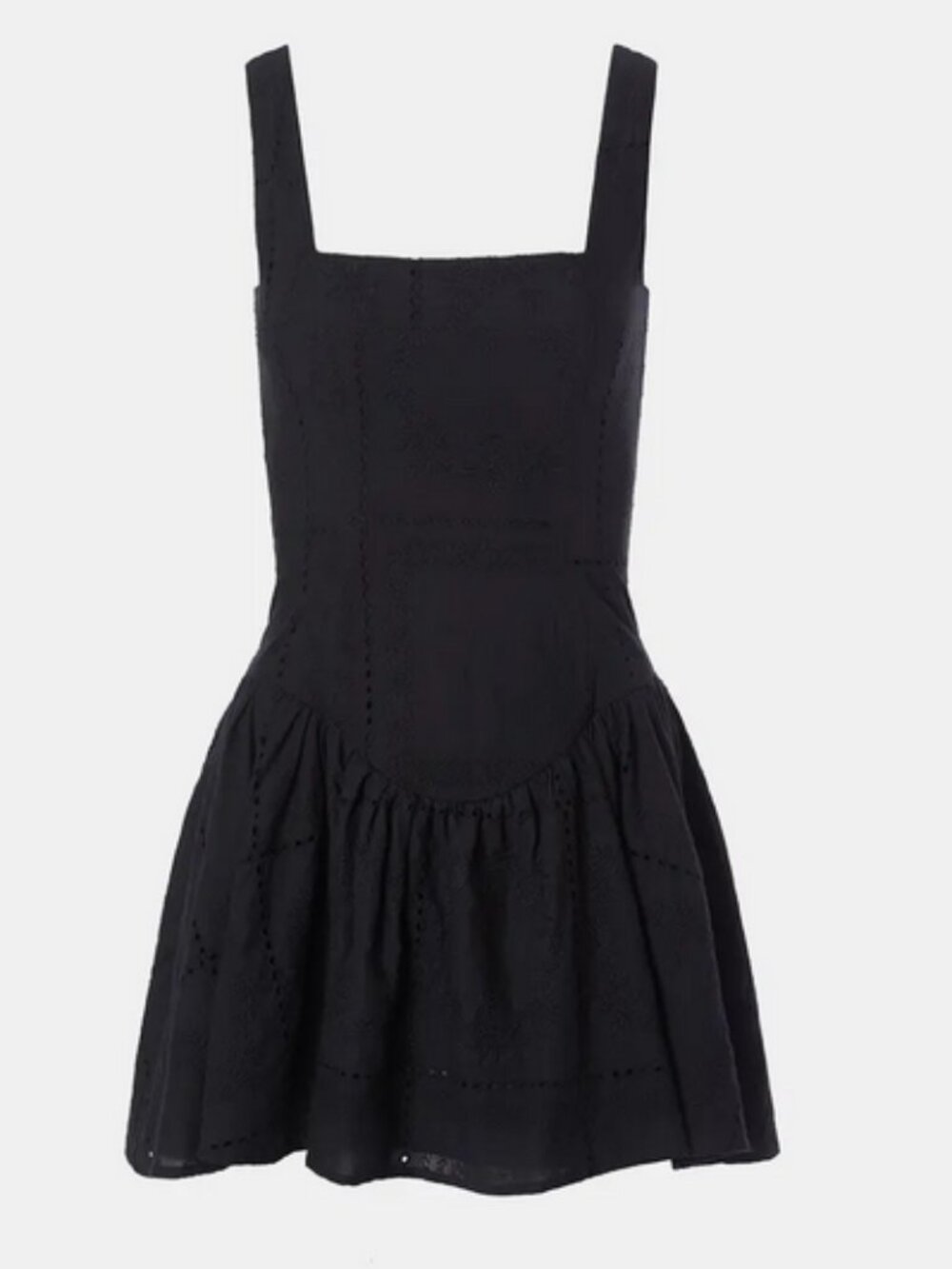 New! WeWoreWhat Corset Peplum Black Mini Dress Multi Patchwork Eyelet Sz 0